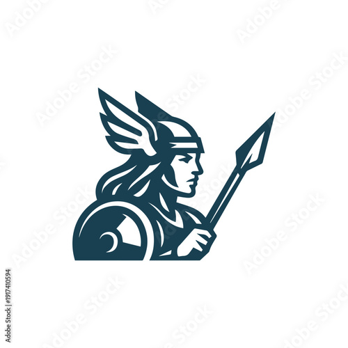 Modern Valkyrie Goddess Logo