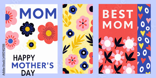 Colorful floral cards celebrating mother s day with heartfelt messages