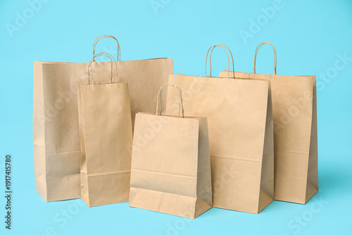 Many paper shopping bags on...
