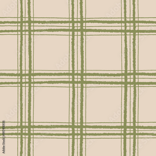 Wallpaper Mural Airy Hand Drawn Check Pattern In Warm Natural Palette For Textile Coordination Torontodigital.ca