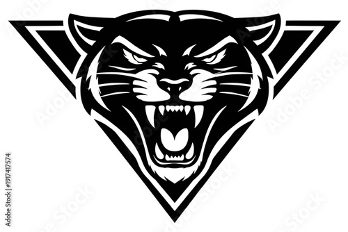 Stealth Snarling Panther Head Mascot Logo for Esports Team Branding