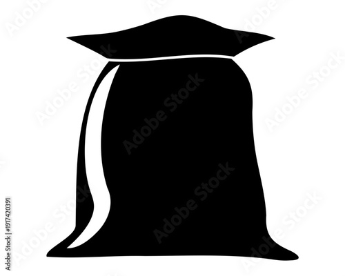 Black silhouette of a traditional cloth sack or bag vector Vector