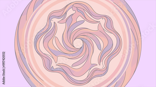 Intricate swirling patterns within a circular composition of abstract art design Vector, illustration