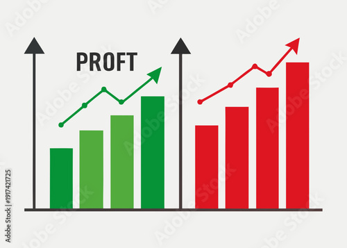 Comparative analysis of profit growth over time Vector