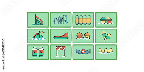 A collection of various objects and activities for children to enjoy and learn from