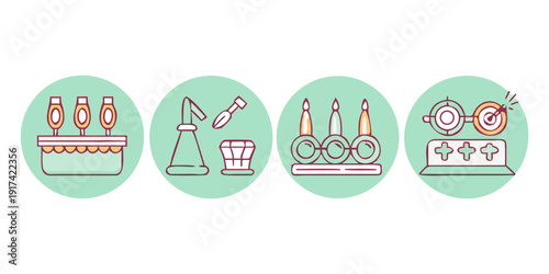 Illustration of various construction and building processes