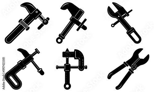 Set of professional tools for plumbing and repair work