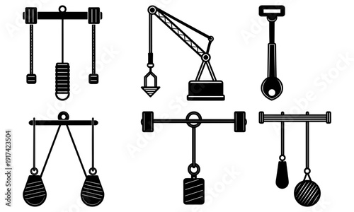 Various gym equipment for strength training and exercise