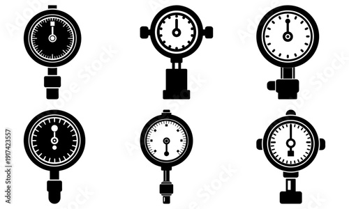 Set of pressure gauges for precise industrial measurements