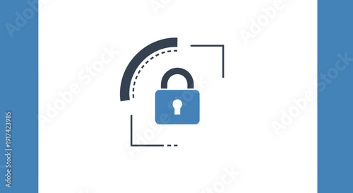 Blue Padlock Icon with Open Shackle.