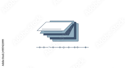 Blue Stack of Paper Sheets Closeup.