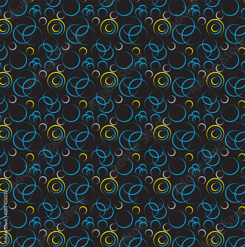 PrintSeamless floral pattern with abstract leaves in pink, gray and blue colors for fabric design