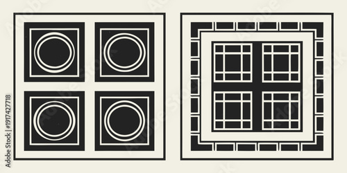 A visual representation of different types of tiles and patterns