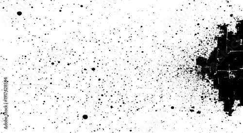 Grunge black texture on white background (Vector). Use for decoration, aging or old layer. 