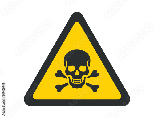 Danger Toxic Poisonous Substance Skull and Crossbones Sign Vector