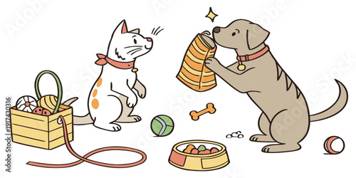 A group of cartoon animals enjoying a picnic in a park setting.