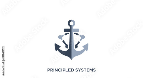 Gray Metal Anchor Icon Symbol.