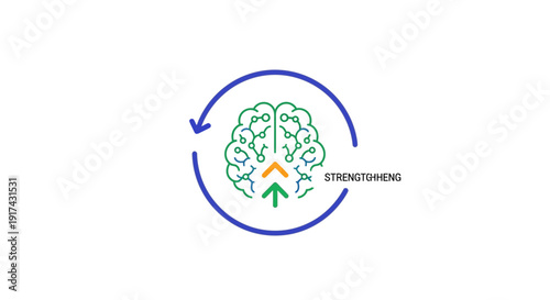 Green brain with orange center.