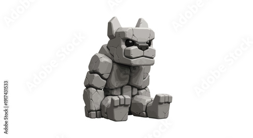 Gray robotic cat toy figure.