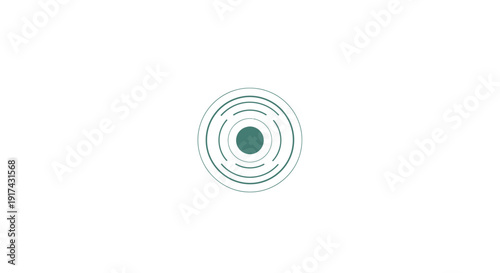 Green concentric circles design element.