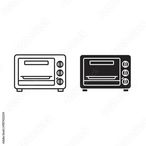 A black and white icon of two toasters Vector
