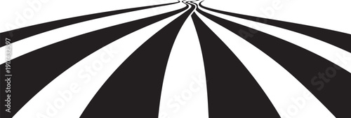 Black and white striped pattern with converging lines design