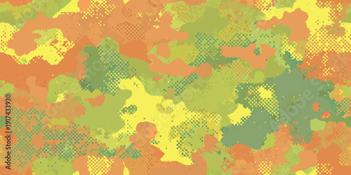 Abstract background with vibrant orange and green mottled textures