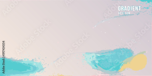 Abstract watercolor gradient with splashes of blue yellow and pink