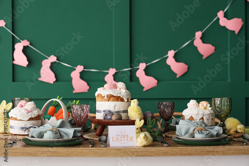 Festive table setting with ...