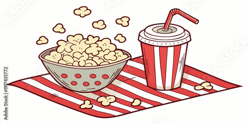 A delightful picnic setup with a basket of fresh food and a refreshing drink