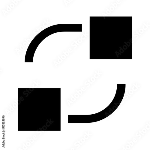 Curved Boundary Containment Black Silhouette Vector