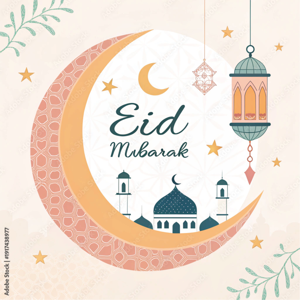 Fototapeta premium eid mubarak greeting card
