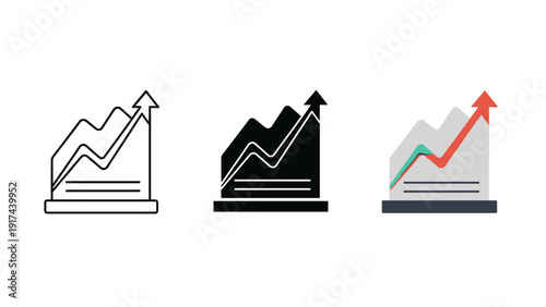 business graph with red arrow