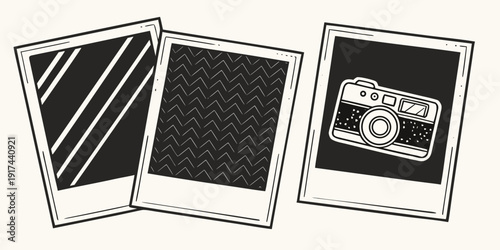 Three polaroid photos showcasing different patterns and designs.