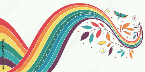 Vibrant and colorful musical notes flowing in a dynamic abstract design