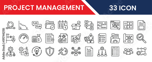 Project Management Icons Collection for Planning and Execution