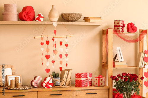 Interior of festive room wi...