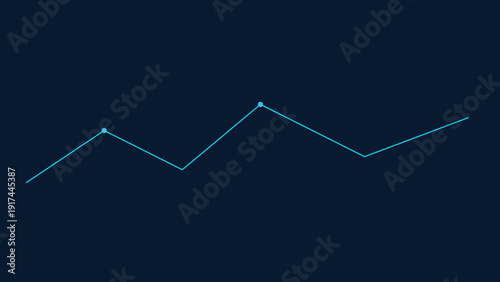 Line graph depicting fluctuating upward trend over time with five key points connected.