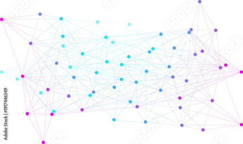 Network Technology Communication with Connecting Dots and Lines Isolated on White Background. Vector Illustration