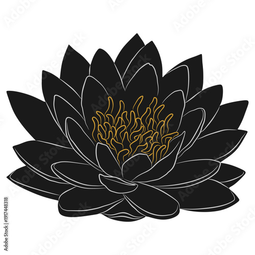 Lotus flower silhouette illustration, vector design for Vesak Day eps 3