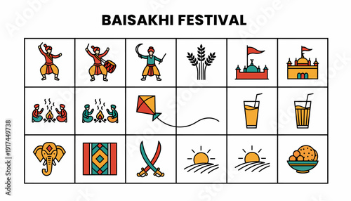 Baisakhi Festival Icons: Celebration, Culture, Harvest, and Joyful Symbols