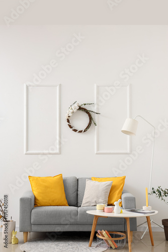 Interior of festive living ...