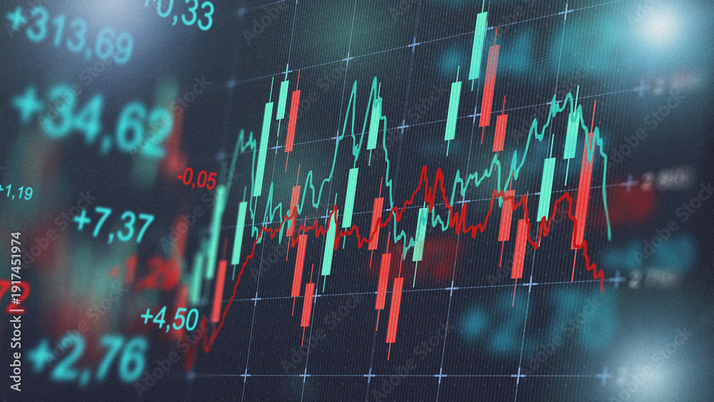 Εκτύπωση καμβά Traders monitor stock market data on a digital screen during the trading day