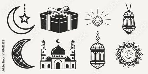 Assorted religious symbols and festive icons representing diverse cultural celebrations