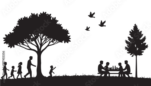 silhouettes of people working group of Happy people
