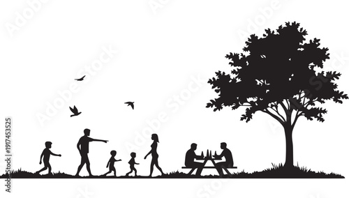 silhouettes of people working group of Happy people
