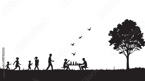 silhouettes of people working group of Happy people
