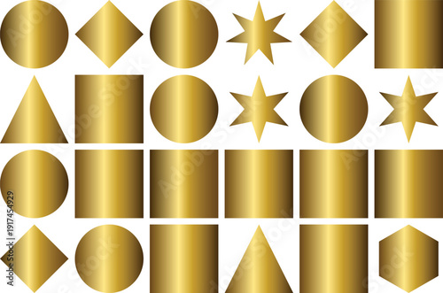 Luxury Design gold 3D star pattern for abstract background design luxury metallic texture shiny shapes isolated on a transparent background vector illustration.