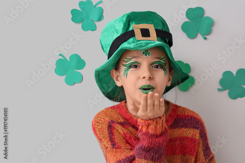 Funny girl with face painti...