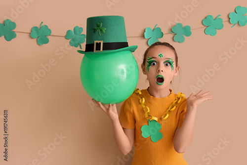 Surprised girl with face pa...